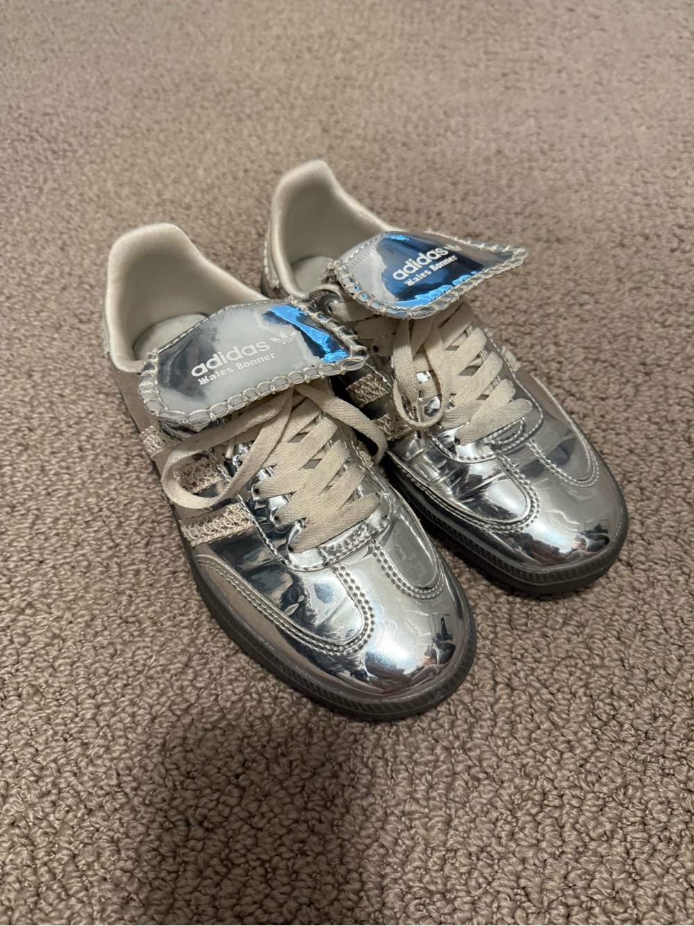 adidas Metallic Wales Bonner Samba Silver Sneakers